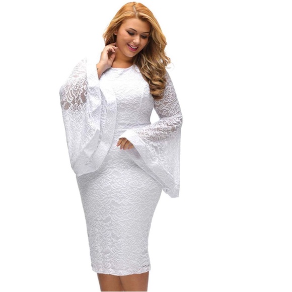 white lace dress for plus size